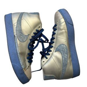 Nike Blazer Shoes Women’s Size High top blue metallic 317808-041 Sneakers 10